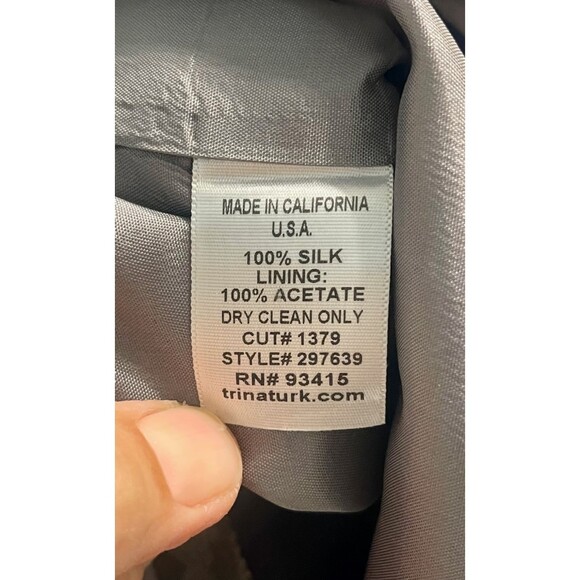 TRINA TURK 100% Silk Abstract Floral Artsy Dress, Sz 6 - Picture 6 of 6